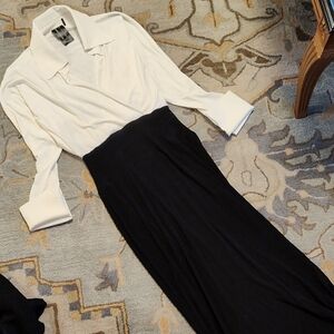 Norma Kamali Black & White Maxi Dress